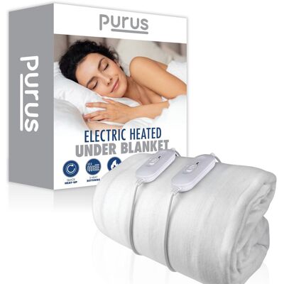 Purus Luxury Polyester Electric Blanket Heated Fully Fitted Bed Under Blanket 3 Heat Settings - Single/Double/King/Super King in White Size: Single White Single Purus Luxury Polyester Electric Blanket Heated Fully Fitted Bed Under Blanket 3 Heat Settings - Single/Double/King/Super King in White Size: Single White Single
