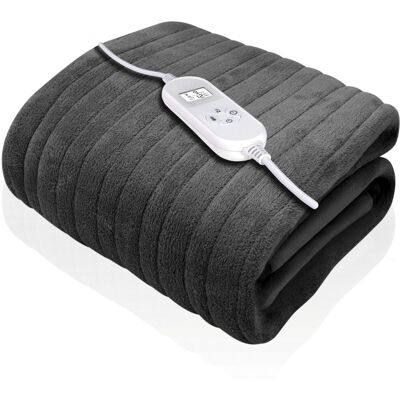 Dreamcatcher XL Electric Throw Heated Double Over Blanket Fleece - Grey Grey Double Dreamcatcher XL Electric Throw Heated Double Over Blanket Fleece - Grey Grey Double