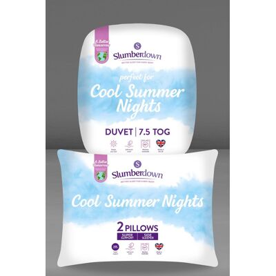 Slumberdown - Cool Summer Nights 7.5 Tog Duvet - 2 Pillows Slumberdown - Cool Summer Nights 7.5 Tog Duvet - 2 Pillows