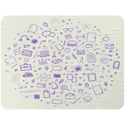 Benjamin Tate Design Abstract Line Pattern With School Supplies Blanket in Natural Size: 120 cm x 150 cm Natural 120 cm x 150 cm Benjamin Tate Design Abstract Line Pattern With School Supplies Blanket in Natural Size: 120 cm x 150 cm Natural 120 cm x 150 cm