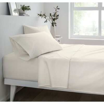 Smart Living Polycotton Bed Linen Luxury Fitted Bedsheet or Pillowcase Non Iron in Ivory Size: Super King Fitted Ivory Super King Fitted Smart Living Polycotton Bed Linen Luxury Fitted Bedsheet or Pillowcase Non Iron in Ivory Size: Super King Fitted Ivory Super King Fitted