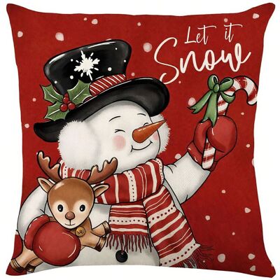 Obasyhig Christmas Print Sofa Pillow Cover in Black Size: EU Single Black EU Single Obasyhig Christmas Print Sofa Pillow Cover in Black Size: EU Single Black EU Single