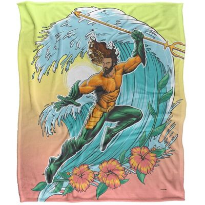 Aquaman and The Lost Kingdom Blanket, 50"x60" Waves Silky Touch Super Soft Throw Blanket in White White Aquaman and The Lost Kingdom Blanket, 50"x60" Waves Silky Touch Super Soft Throw Blanket in White White