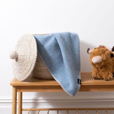 Native Natural Soft Blue Pure Wool Baby Blanket Size: Small Blue Small Native Natural Soft Blue Pure Wool Baby Blanket Size: Small Blue Small