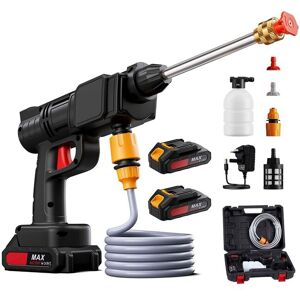 Living and Home 18.5V Portable Cordless Handheld High-Pressure Washer w/ 5m Hose, 2 Batteries, 3 Nozzles, 6-8m Range Distance Battery Pressure Black Living and Home 18.5V Portable Cordless Handheld High-Pressure Washer w/ 5m Hose, 2 Batteries, 3 Nozzles, 6-8m Range Distance Battery Pressure Black