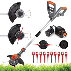 Terratek 20V 2 in 1 Electric Cordless Grass Strimmer Garden Trimmer 1 Battery & 12 Blades & Spool Included in Orange Orange Terratek 20V 2 in 1 Electric Cordless Grass Strimmer Garden Trimmer 1 Battery & 12 Blades & Spool Included in Orange Orange