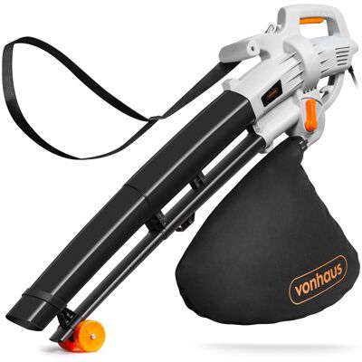 VonHaus 3000W Corded Leaf Blower & Vacuum in Black Black VonHaus 3000W Corded Leaf Blower & Vacuum in Black Black