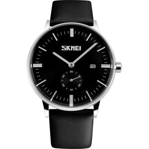 Skmei Men's Mens Classic Watch with Genuine Leather Strap & Date Display in Black Black One Size Skmei Men's Mens Classic Watch with Genuine Leather Strap & Date Display in Black Black One Size