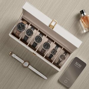 SONGMICS Watch Box with 6 Slots Glass Lid & Removable Pillows in White White One Size SONGMICS Watch Box with 6 Slots Glass Lid & Removable Pillows in White White One Size