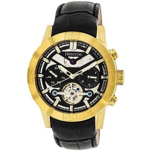 Heritor Automatic Men's Hannibal Semi-Skeleton Leather-Band Watch in Black Black One Size Heritor Automatic Men's Hannibal Semi-Skeleton Leather-Band Watch in Black Black One Size