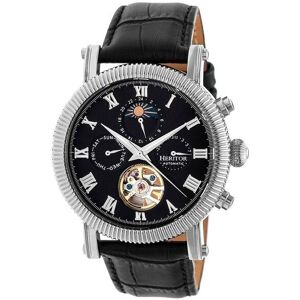 Heritor Automatic Men's Winston Semi-Skeleton Leather-Band Watch in Black Black One Size Heritor Automatic Men's Winston Semi-Skeleton Leather-Band Watch in Black Black One Size