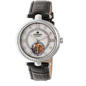 Empress Women's Stella Automatic Semi-Skeleton MOP Leather-Band Watch in White White One Size Empress Women's Stella Automatic Semi-Skeleton MOP Leather-Band Watch in White White One Size