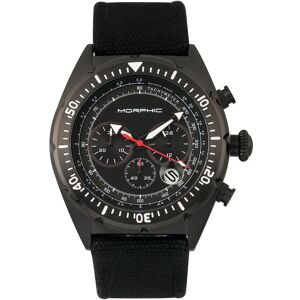 Morphic Men's M53 Series Chronograph Fiber-Weaved Leather-Band Watch with Date in Black Black One Size Morphic Men's M53 Series Chronograph Fiber-Weaved Leather-Band Watch with Date in Black Black One Size