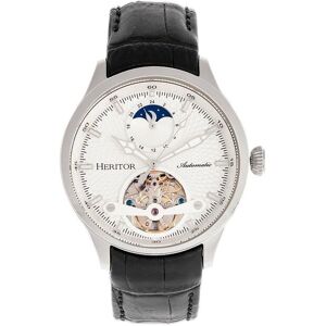 Heritor Automatic Men's Gregory Semi-Skeleton Leather-Band Watch in Silver Silver One Size Heritor Automatic Men's Gregory Semi-Skeleton Leather-Band Watch in Silver Silver One Size