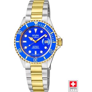 Gevril Men's Wallstreet, Swiss Automatic Watch, Blue Dial, Unidirectional rotating bezel Bezel, 316L Stainless Steel, & Sapphire Crystal Multicolor One Size Gevril Men's Wallstreet, Swiss Automatic Watch, Blue Dial, Unidirectional rotating bezel Bezel, 316L Stainless Steel, & Sapphire Crystal Multicolor One Size