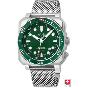 GV2 Men's XO Submarine, Swiss Automatic Watch, Green Dial, Unidirectional rotating bezel Bezel, 316L Stainless Steel Mesh Band, & Sapphire Crystal Silver One Size GV2 Men's XO Submarine, Swiss Automatic Watch, Green Dial, Unidirectional rotating bezel Bezel, 316L Stainless Steel Mesh Band, & Sapphire Crystal Silver One Size