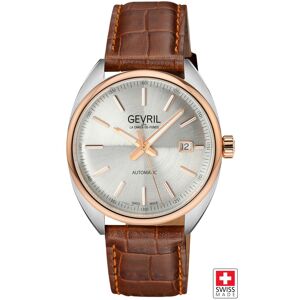 Gevril Men's Five Points, Swiss Automatic Watch, Black Dial, Italian Leather, & Sapphire Crystal in Brown Brown One Size Gevril Men's Five Points, Swiss Automatic Watch, Black Dial, Italian Leather, & Sapphire Crystal in Brown Brown One Size