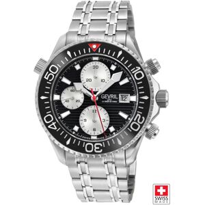 Gevril Men's Hudson Yards Chronograph, Swiss Automatic Watch, Black Dial, Unidirectional Rotating bezel Bezel, Helium Valve, Stainless Steel, & Silver One Size Gevril Men's Hudson Yards Chronograph, Swiss Automatic Watch, Black Dial, Unidirectional Rotating bezel Bezel, Helium Valve, Stainless Steel, & Silver One Size