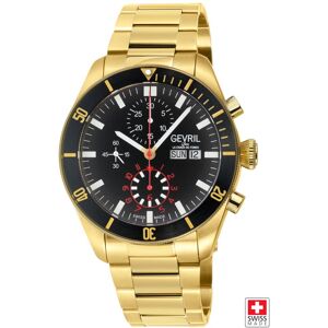 Gevril Men's Yorkville Chronograph, Swiss Automatic Diver, Gray Dial, Unidirectional Rotating bezel Bezel, Stainless Steel, Sapphire Crystal, & 20 Gold One Size Gevril Men's Yorkville Chronograph, Swiss Automatic Diver, Gray Dial, Unidirectional Rotating bezel Bezel, Stainless Steel, Sapphire Crystal, & 20 Gold One Size