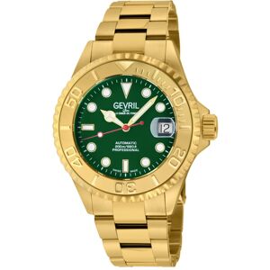Gevril Men's Wall Street, Swiss Automatic Watch, Blue Dial, Unidirectional rotating bezel Bezel, 316L Stainless Steel, & Sapphire Crystal in Green Green One Size Gevril Men's Wall Street, Swiss Automatic Watch, Blue Dial, Unidirectional rotating bezel Bezel, 316L Stainless Steel, & Sapphire Crystal in Green Green One Size