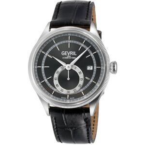 Gevril Men's Empire Italian Handmade Black Leather Swiss Automatic ETA 2895 Watch Black One Size Gevril Men's Empire Italian Handmade Black Leather Swiss Automatic ETA 2895 Watch Black One Size