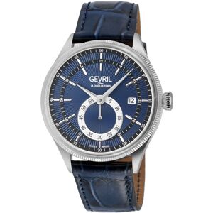 Gevril Men’s Empire Blue Leather Swiss Automatic Watch - Watch Gevril Men’s Empire Blue Leather Swiss Automatic Watch - Watch