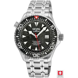 Gevril Men's Hudson Yards, Swiss Automatic Diver, Black Dial, Unidirectional Rotating bezel Bezel, 316L Stainless Steel, Sapphire Crystal, & 30 ATM Charcoal One Size Gevril Men's Hudson Yards, Swiss Automatic Diver, Black Dial, Unidirectional Rotating bezel Bezel, 316L Stainless Steel, Sapphire Crystal, & 30 ATM Charcoal One Size