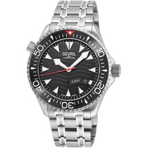 Gevril Men's Hudson Yards, Swiss Automatic Diver, Black Dial, Unidirectional Rotating bezel Bezel, 316L Stainless Steel, Sapphire Crystal, & 30 ATM Metallic Silver One Size Gevril Men's Hudson Yards, Swiss Automatic Diver, Black Dial, Unidirectional Rotating bezel Bezel, 316L Stainless Steel, Sapphire Crystal, & 30 ATM Metallic Silver One Size