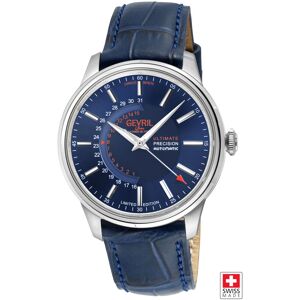 Gevril Men's Guggenheim 49201 Automatic Sellita SW220 316L Stainless Steel Blue Dial, Genuine Italian Handmade Blue Leather Watch Blue One Size Gevril Men's Guggenheim 49201 Automatic Sellita SW220 316L Stainless Steel Blue Dial, Genuine Italian Handmade Blue Leather Watch Blue One Size