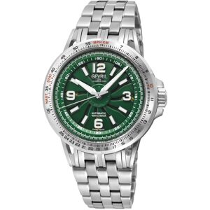 Gevril Men's Wind master, Swiss Automatic Watch, Green Dial, 316L Stainless Steel, & Sapphire Crystal in Silver Silver One Size Gevril Men's Wind master, Swiss Automatic Watch, Green Dial, 316L Stainless Steel, & Sapphire Crystal in Silver Silver One Size