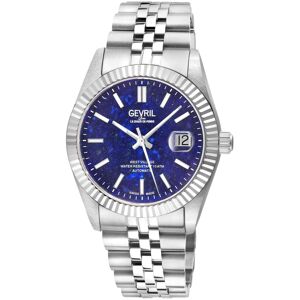 Gevril Men's West Village, Swiss Automatic Watch, Blue Lapis cabochon Dial, 316L Stainless Steel, & Sapphire Crystal in Silver Silver One Size Gevril Men's West Village, Swiss Automatic Watch, Blue Lapis cabochon Dial, 316L Stainless Steel, & Sapphire Crystal in Silver Silver One Size