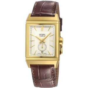 Gevril Men's Time Square ETA 2895/2 Swiss Automatic White Dial Brown Handmade Italian Leather 31 X 40 MM Date Watch Brown One Size Gevril Men's Time Square ETA 2895/2 Swiss Automatic White Dial Brown Handmade Italian Leather 31 X 40 MM Date Watch Brown One Size