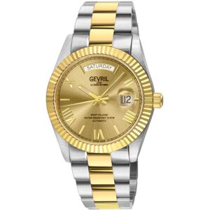 Gevril Men's West Village, Swiss Automatic Watch, Gold Dial, 316L Stainless Steel, & Sapphire Crystal Multicolor One Size Gevril Men's West Village, Swiss Automatic Watch, Gold Dial, 316L Stainless Steel, & Sapphire Crystal Multicolor One Size