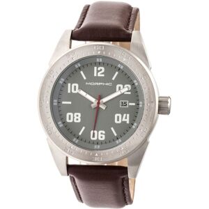 Morphic Men's M63 Series Leather-Band Watch w/Date in Brown Brown One Size Morphic Men's M63 Series Leather-Band Watch w/Date in Brown Brown One Size
