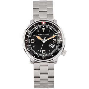 Morphic Men's M74 Series Leather-Band Watch w/Magnified Date Display in Silver Silver One Size Morphic Men's M74 Series Leather-Band Watch w/Magnified Date Display in Silver Silver One Size