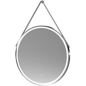 Balterley Round Framed LED Mirror with Demister & Strap, 800mm - Chrome/Grey in Silver Silver Balterley Round Framed LED Mirror with Demister & Strap, 800mm - Chrome/Grey in Silver Silver