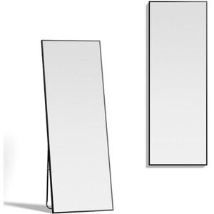 Living and Home 50x140cm Iron Frame Full Length Mirror with Stand in Black Size: 50x140 cm Black 50x140 cm Living and Home 50x140cm Iron Frame Full Length Mirror with Stand in Black Size: 50x140 cm Black 50x140 cm