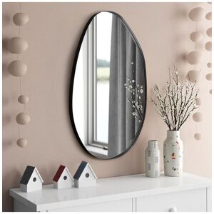The hot sale 53x90cm Metal Frame Wall Mounted Bathroom Mirror with Explosion-Proof Film in Black Size: 53x90 cm Black 53x90 cm The hot sale 53x90cm Metal Frame Wall Mounted Bathroom Mirror with Explosion-Proof Film in Black Size: 53x90 cm Black 53x90 cm