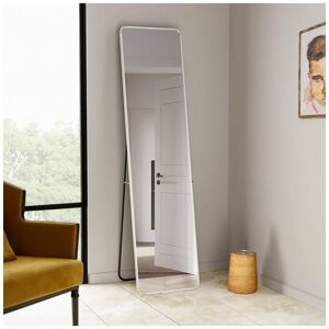 H&O Direct White Bedroom Wall Mounted Full Length Mirror Rounded Rectangular Floor Mirror with Stand, 37cm W x 147cm H Size: 37 cm W x 147 cm H White 37 cm W x 147 cm H H&O Direct White Bedroom Wall Mounted Full Length Mirror Rounded Rectangular Floor Mirror with Stand, 37cm W x 147cm H Size: 37 cm W x 147 cm H White 37 cm W x 147 cm H