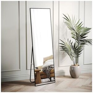 H&O Direct 37cm W x 147cm H Rectangular Dressing Floor Mirror Wall Mounted Full Length Mirror with Bracket, Black Size: 37 cm W x 147 cm H Black 37 cm W x 147 cm H H&O Direct 37cm W x 147cm H Rectangular Dressing Floor Mirror Wall Mounted Full Length Mirror with Bracket, Black Size: 37 cm W x 147 cm H Black 37 cm W x 147 cm H