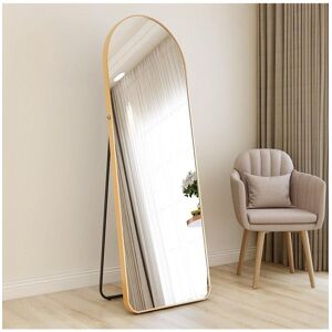 H&O Direct 40cm W x 150cm H Arched Standing Floor Mirror Wall-Mounted Full Length Mirror with Stand, Gold Size: 40 cm W x 150 cm H Gold 40 cm W x 150 cm H H&O Direct 40cm W x 150cm H Arched Standing Floor Mirror Wall-Mounted Full Length Mirror with Stand, Gold Size: 40 cm W x 150 cm H Gold 40 cm W x 150 cm H
