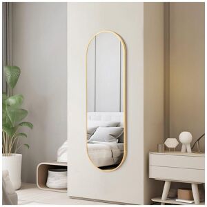 H&O Direct 40cm W x 120cm H Gold Oval Wall Mirror Full Length Mirror Size: 40 cm W x 120 cm H Gold 40 cm W x 120 cm H H&O Direct 40cm W x 120cm H Gold Oval Wall Mirror Full Length Mirror Size: 40 cm W x 120 cm H Gold 40 cm W x 120 cm H
