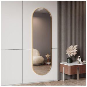 H&O Direct 40cm W x 150cm H Wall Mounted Full Length Mirror in Gold Size: 40 cm W x 150 cm H Gold 40 cm W x 150 cm H H&O Direct 40cm W x 150cm H Wall Mounted Full Length Mirror in Gold Size: 40 cm W x 150 cm H Gold 40 cm W x 150 cm H