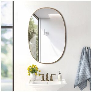 H&O Direct 60cm W x 90cm H Oval Metal Framed Bathroom Wall Mirror Vanity Mirror, Gold Size: 60 cm W x 90 cm H Gold 60 cm W x 90 cm H H&O Direct 60cm W x 90cm H Oval Metal Framed Bathroom Wall Mirror Vanity Mirror, Gold Size: 60 cm W x 90 cm H Gold 60 cm W x 90 cm H