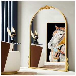 Living and Home 54cm W x 89.5cm H Gold Floral Carved Metal Frame Arch Wall Mirror Art Deco Vanity Mirror Size: 54 cm W x 89.5 cm H Gold 54 cm W x 89.5 cm H Living and Home 54cm W x 89.5cm H Gold Floral Carved Metal Frame Arch Wall Mirror Art Deco Vanity Mirror Size: 54 cm W x 89.5 cm H Gold 54 cm W x 89.5 cm H