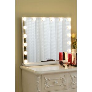 Living and Home Metal Round Hollywood Vanity Mirror with LED Lights & Touch Screen Control, Tabletop Cosmetic Mirror For Home in Natural Natural Living and Home Metal Round Hollywood Vanity Mirror with LED Lights & Touch Screen Control, Tabletop Cosmetic Mirror For Home in Natural Natural