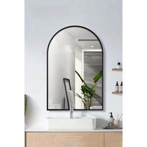Living and Home 50x 70cm Modern Arched Metal Frame Bathroom Wall Mirror in Black Size: 50x 70 cm Black 50x 70 cm Living and Home 50x 70cm Modern Arched Metal Frame Bathroom Wall Mirror in Black Size: 50x 70 cm Black 50x 70 cm