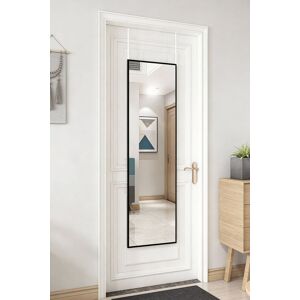 Living and Home 28x78cm Black Metal Frame Wall-Mounted Mirror with Hooks & for Door, Bedroom & Dorm Use Size: 28x78 cm Black 28x78 cm Living and Home 28x78cm Black Metal Frame Wall-Mounted Mirror with Hooks & for Door, Bedroom & Dorm Use Size: 28x78 cm Black 28x78 cm