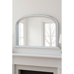 Yearn Mirrors Overmantle Arched Contemporary Mirror Silver 112(w)x77cm(h) in Metallic Silver Metallic Silver Yearn Mirrors Overmantle Arched Contemporary Mirror Silver 112(w)x77cm(h) in Metallic Silver Metallic Silver