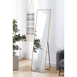 Living and Home Rectangular Full Length Mirror Freestanding Hanging Gold Gold Living and Home Rectangular Full Length Mirror Freestanding Hanging Gold Gold